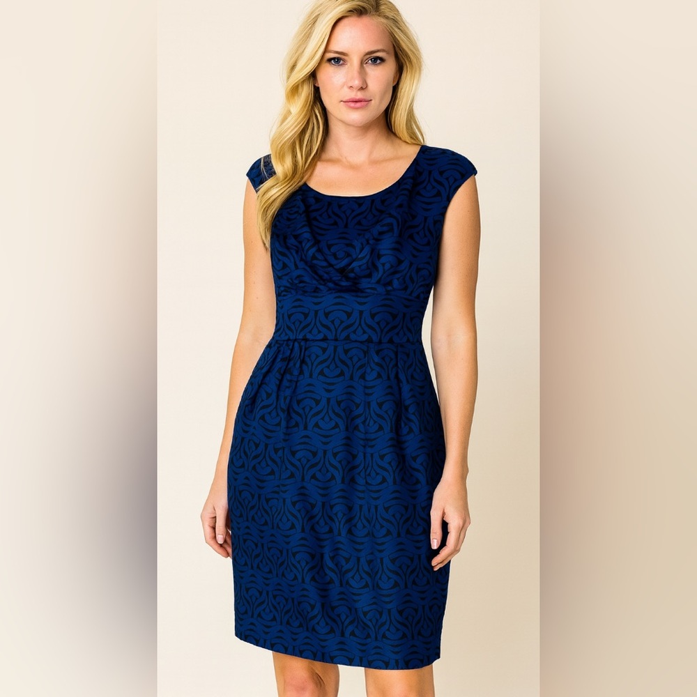 Banana republic  dress hundred percent silk size 4P color blue and black NWOT
